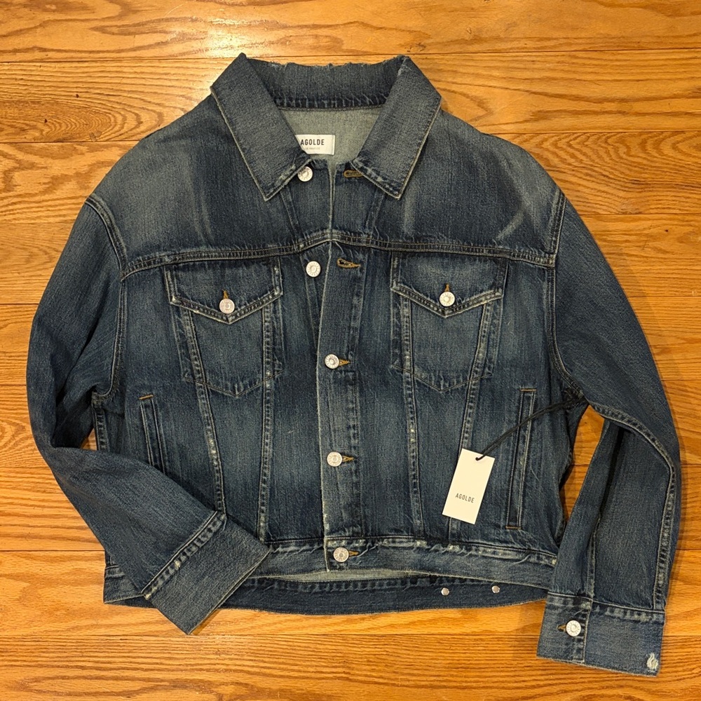 AG Jeans men’s blue faded denim jacket, size LARGE, NWT, EXCELLENT, By AGolde